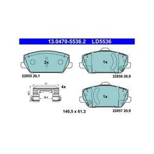 Bromsbeläggsats, Framaxel, hyundai i30, i30 fastback, 58101-S0A00, 58101-S0A10