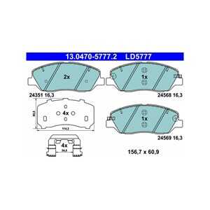 Bromsbeläggsats, Framaxel, hyundai,kia, 58101-2BA00, 58101-2BA10, 58101-2PA70, 58101-2WA40, 58101-2WA70, 58101-2WA90