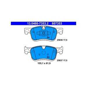 Bromsbeläggsats, Framaxel, citroën,opel,peugeot,toyota, 16 478 530 80, 16 781 685 80, 93488643, SU001-A8946, SU001-B3589