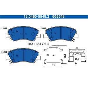 Bromsbeläggsats, Framaxel, hyundai,kia, 58101-C8A00, 58101-C8A10, 58101-C8A50, 58101-C8A60, 58101-H5A25, 58101-H8A05, 58101-Q0A