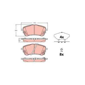 Bromsbeläggsats, Framaxel, toyota corolla sedan, 0446502510, D6994H