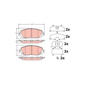 Bromsbeläggsats, Framaxel, toyota corolla halvkombi, corolla kombi, corolla sedan, prius phv, yaris cross, 04465-12670, VC084H