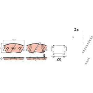 Bromsbeläggsats, Framaxel, kia soul iii, soul cargo iii, 58101-J2A10, 58101-K0A10