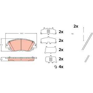 Bromsbeläggsats, Framaxel, lexus es, ux, toyota camry, rav 4 v, rav 4 van v, 04465-33480, D6994H