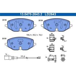 Bromsbeläggsats, Framaxel, audi,cupra,skoda,vw, 5WA 698 151 A, 5WA 698 151 P, 5WA 698 151 Q