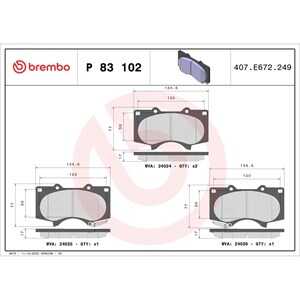 Bromsbeläggsats, Framaxel, lexus,toyota, 0446504090, 044650K280, 044650K360, 044650K370, 044650K390, 044650K400, 044650K401, 04