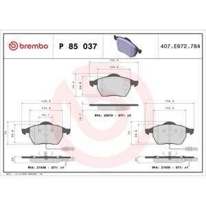 Bromsbeläggsats, Framaxel, audi,vw, 4B0615116, 4B0615116A, 4B0615116F, 4B0615116G, 4B0698151, 4B0698151A, 4B0698151B, 4B0698151