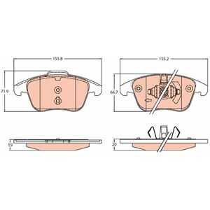 Bromsbeläggsats, Framaxel, ford mondeo halvkombi v, mondeo sedan v, mondeo turnier v, 2110592, MEDG-9J2K021-EE