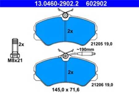 Bromsbeläggsats, Framaxel, citroën,fiat,peugeot, 4250 58, 4251 05, 95 640 895, 95 667 765, 9941208, 9944861, 9945076