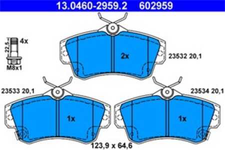 Bromsbeläggsats, Framaxel, chrysler pt cruiser, pt cruiser cabriolet, pt cruiser combi van, 0 5017 843AA, 0 5083 853AA, 5017 84