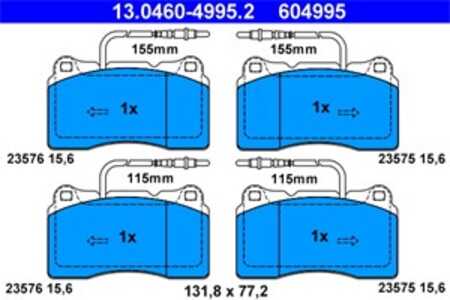 Bromsbeläggsats, Framaxel, citroën c8, c8 van, fiat ulysse, lancia phedra, peugeot 807, 4252 54, 4252 55, 4254 60, 9404252548