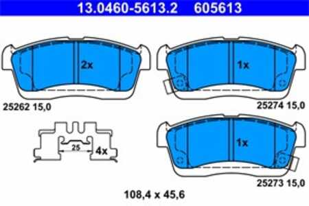 Bromsbeläggsats, Framaxel, daihatsu cuore vi, cuore vii, sirion, trevis, 04465-B1110-000, 04465-B2020-000, 04465-B2050-000, 044