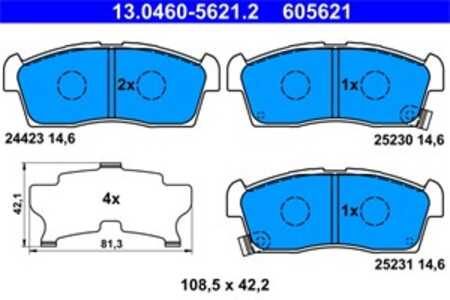 Bromsbeläggsats, Framaxel, citroën c-zero, mitsubishi i, peugeot ion, suzuki alto vi, 16 062 256 80, 16 102 756 80, 4605A340, 4