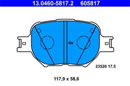 Bromsbeläggsats, Framaxel, toyota, 04465-13030, 04465-20500, 04465-20570, 04465-2B030, 04465-2B040