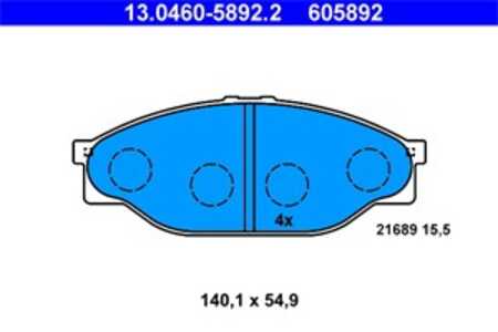 Bromsbeläggsats, Framaxel, toyota hiace buss iv, hiace skåp iv, hilux pick-up vi, 04465-35220, 04465-35270