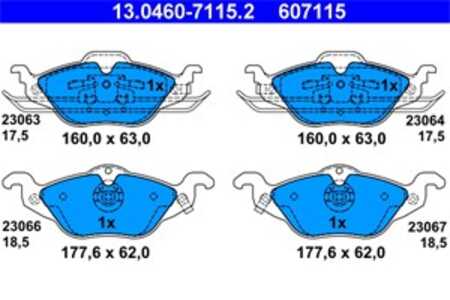 Bromsbeläggsats, Framaxel, opel,vauxhall, 16 05 000, 16 05 034, 16 05 070, 16 05 091, 16 05 121, 16 05 959, 90544025, 9195144, 