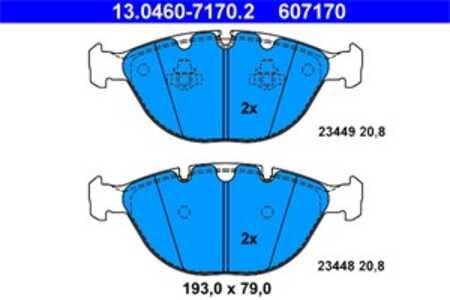 Bromsbeläggsats, Framaxel, bmw x5 [e53], 34 11 6 756 350, 34 11 6 761 282