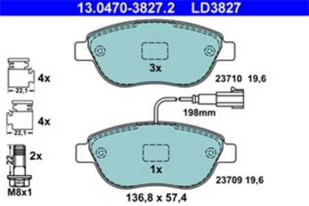 Bromsbeläggsats, Framaxel, abarth,fiat,lancia,opel,vauxhall, 16 05 157, 16 05 181, 4254 08, 51928528, 71770122, 77363958, 77364