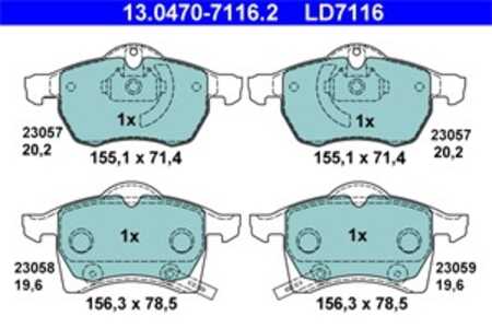 Bromsbeläggsats, Framaxel, chevrolet,opel,vauxhall, 16 05 009, 16 05 035, 16 05 957, 90544001, 9192157, 9195145