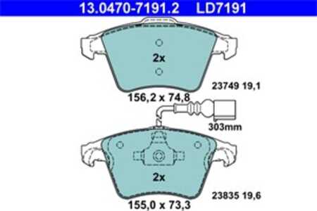 Bromsbeläggsats, Framaxel, vw touareg, 7L6 698 151 B