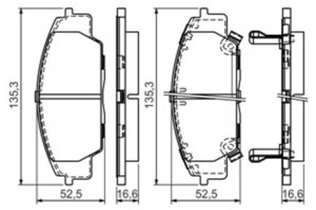 Bromsbeläggsats, Framaxel, honda civic hatchback vii, civic hatchback viii, s2000, 06450-S2A-E50, 06450-S5T-E00, 45022-S2A-E01,