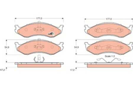 Bromsbeläggsats, Framaxel, jeep cherokee, comanche, grand cherokee i, wrangler i, wrangler ii, kia carnival i, carnival ii, 000