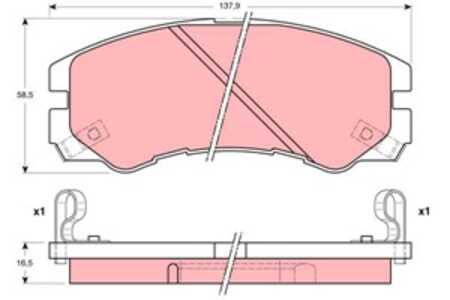 Bromsbeläggsats, Framaxel, isuzu,opel,vauxhall, 09192177, 16 05 619, 1605852, 8970352570, 8970352571, 8970352571X, 8970475260, 