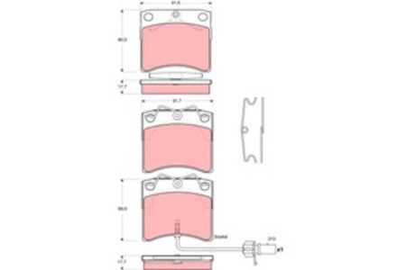 Bromsbeläggsats, Framaxel, vw transporter buss iv, transporter flak/chassi iv, transporter skåp iv, 7D0 698 151 C, 7D0 698 151 H