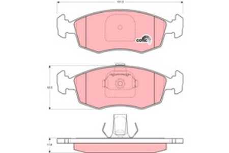 Bromsbeläggsats, Framaxel, fiat linea, palio, palio weekend, punto, siena, strada pick-up, 0000009949125, 71738151, 71738152, 7