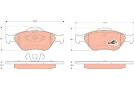 Bromsbeläggsats, Framaxel, ford,mazda, 1101462, 1101463, 1101464, 1128463, 1145299, 1206064, 1236880, 1355950, 1359884, 1521328