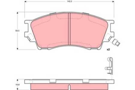 Bromsbeläggsats, Framaxel, mazda xedos 9, T0Y03323Z, T0Y03328Z, TA01-33-23Z, TA013328Z, TBY73323Z, TBY73328Z, TCY13323Z, TCY233