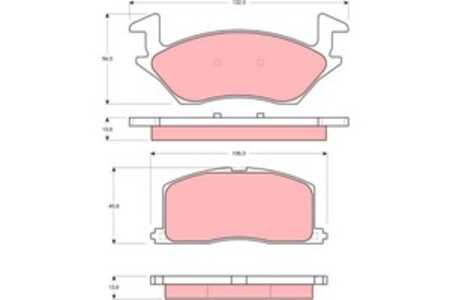 Bromsbeläggsats, Framaxel, toyota starlet, 04465-10020, 04465-10070, 04465-YZZAE, 04491-10111, 04491-10131, 04491-10141, 446510