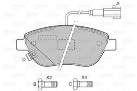 Bromsbeläggsats, Framaxel, abarth,fiat,lancia,opel,vauxhall, 1605157, 1605181, 51928528, 71754803, 77362092, 77362195, 77362710