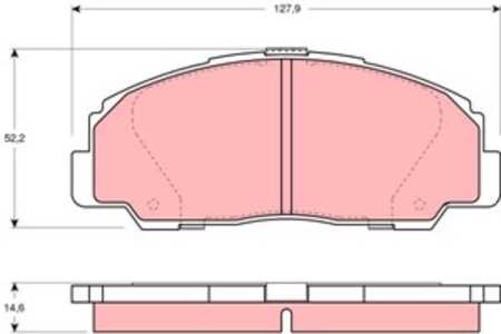 Bromsbeläggsats, Framaxel, daihatsu rocky hard top, rocky soft top, rugger, 0449187612, 04491-87612, 04491-87612-000, 04491-876