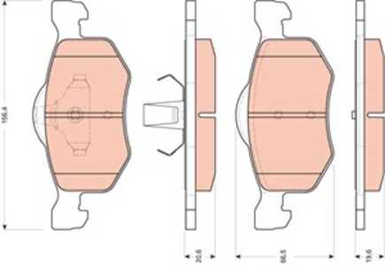 Bromsbeläggsats, Framaxel, ford maverick, 4547849, 4588141, 4L84-2L361-AB