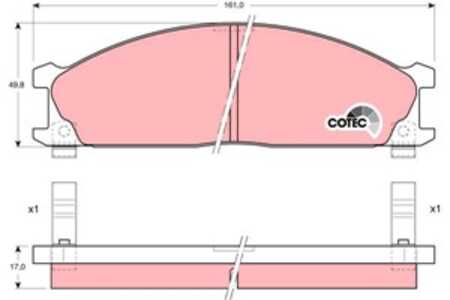 Bromsbeläggsats, Framaxel, nissan,subaru, 26296AA050, 26296AA051, 26296PA020, 41060-23C90, 41060-23C91, 41060-23C92, 41060-23C9