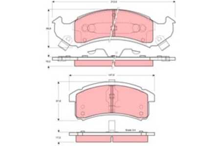 Bromsbeläggsats, Framaxel, buick,cadillac,chevrolet,oldsmobile,pontiac, 12510001, 12510023, 12510027, 18024915, 18024917