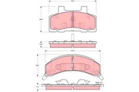 Bromsbeläggsats, Framaxel, buick,cadillac,chevrolet,oldsmobile,pontiac, 12321410, 12321422, 12321453, 12510004, 12510008, 18024