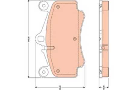 Bromsbeläggsats, Framaxel, porsche 911, 911 cabriolet, 911 targa, 996 351 949 11, 996 351 949 12, 997 351 949 02