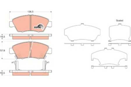 Bromsbeläggsats, Framaxel, honda, 06450-S5A-E50, 06450-S5A-G00, 45022-504-V10, 45022-S04-506, 45022-S04-E60, 45022-S04-V10, 450