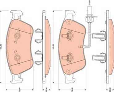 Bromsbeläggsats, Framaxel, audi a8 d3, 4E4 698 151 A