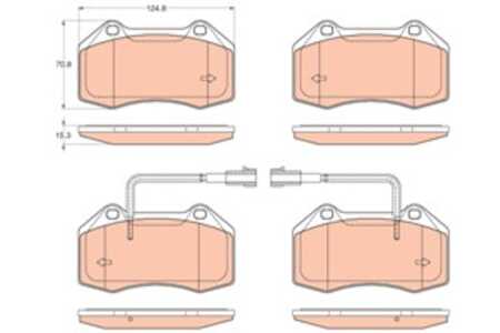 Bromsbeläggsats, Framaxel, abarth grande punto, punto, punto evo, alfa romeo mito, 51934099, 77365672, 77366290