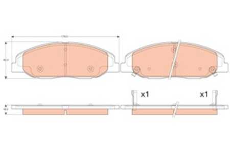 Bromsbeläggsats, Framaxel, cadillac cts, 25814699