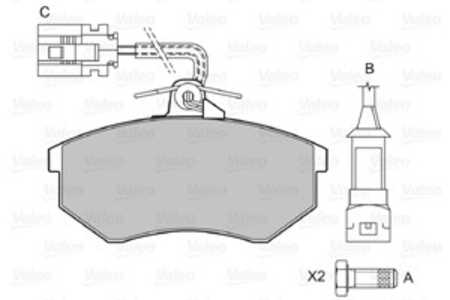 Bromsbeläggsats, Framaxel, audi,seat,vw, 357698151B, 8A0698151, 8D0698151L, 8E0698151N