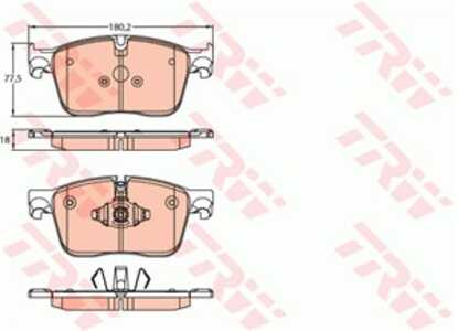 Bromsbeläggsats, Framaxel, jaguar f-pace, i-pace, xe, xf ii, xf sportbrake, land rover range rover velar, T2H16147, T2H21043, T