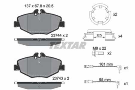 Bromsbeläggsats, Framaxel, mercedes-benz e-klass [w211], e-klass flak/chassi [vf211], e-klass t-model [s211], 0034206520, 00342