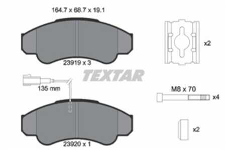 Bromsbeläggsats, Framaxel, citroën,fiat,peugeot, 425244, 425245, 425459, 4254C2, 6000629138, 6001073162, 6001073513, 71752978, 