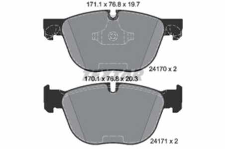 Bromsbeläggsats, Framaxel, bmw x4 [f26], x5 [e70, f15, f85], x6 [e71, e72, f16, f86], 2413038, 2413052, 2413068, 34112413038, 3