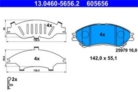 Bromsbeläggsats, Framaxel, suzuki s-cross, sx4 s-cross, vitara, 55810-61M00, 55810-61M01, 55810-61M01-000, 55810-61M02