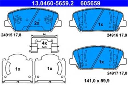 Bromsbeläggsats, Framaxel, hyundai,kia, 58101-2MA00, 58101-2TA61, 58101-2VA70, 58101-A6A70, 58101-A7A20